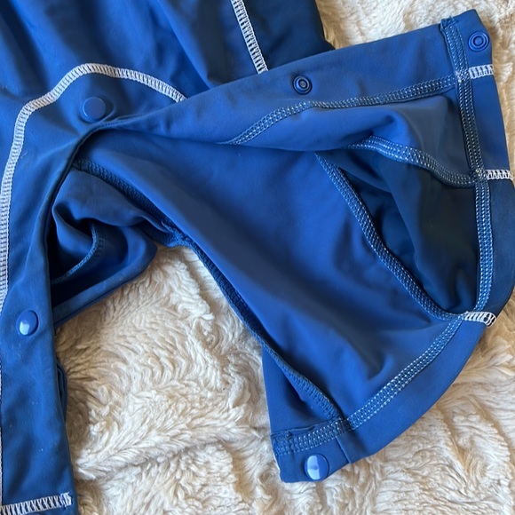 One Step Ahead Sun Smarties Blue/Green One-Piece Zip-Up Bathing Suit Size 24 - Picture 2 of 6